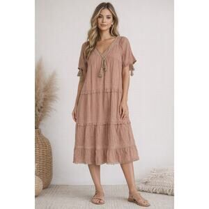 listicle linen dress Listicle April Shift Dress Sz Small